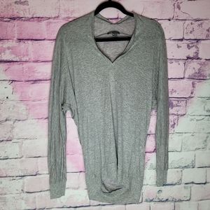 VINCE THIN KNIT BAT WING DOLMAN TENCEL LYOCELL CASHMERE GRAY LS TOP XS